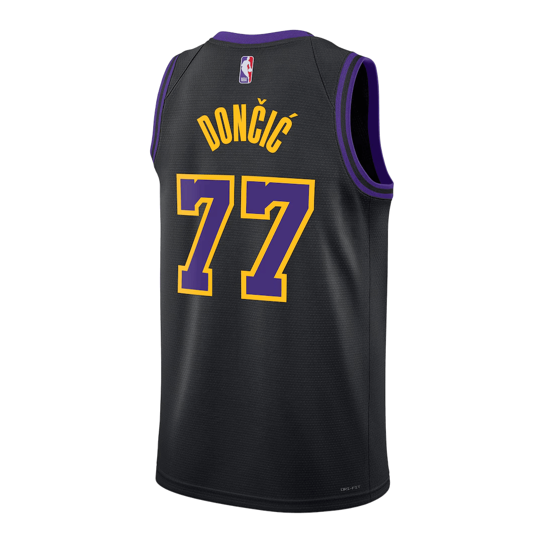 Dončić #77 Los Angeles Lakers 2025/26 Black Swingman NBA Jersey - City Edition - bestsoccerstore