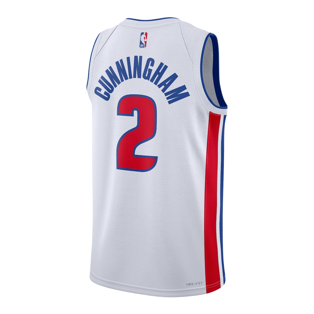 Cunningham #2 Detroit Pistons White Swingman NBA Jersey - Association Edition - bestsoccerstore
