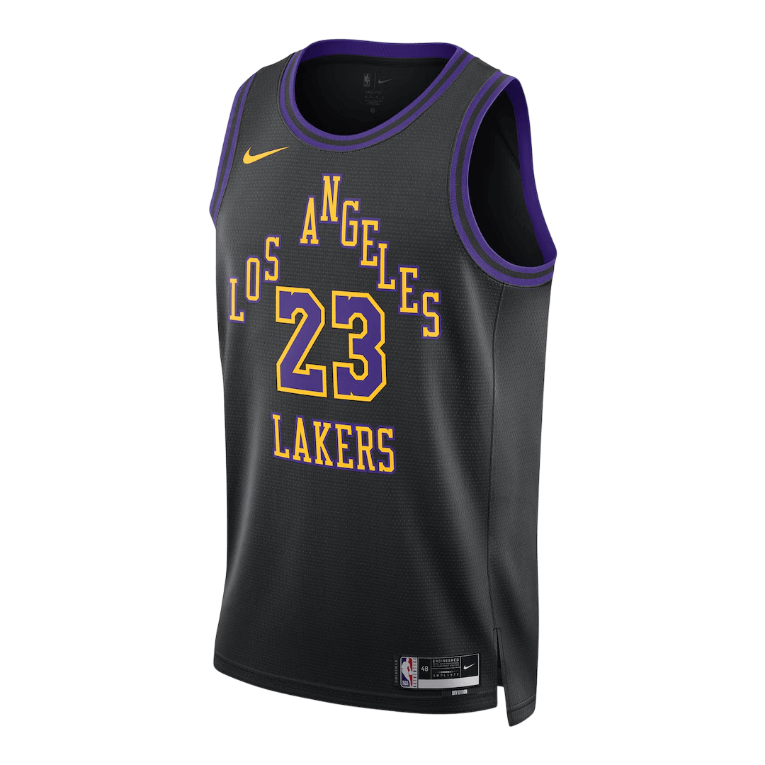 James #23 Los Angeles Lakers 2025/26 Black Swingman NBA Jersey - City Edition - bestsoccerstore