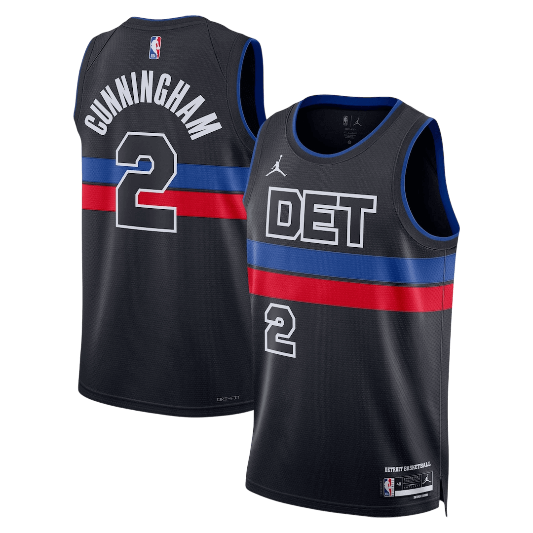 Cunningham #2 Detroit Pistons Black Swingman NBA Jersey - Statement Edition - bestsoccerstore