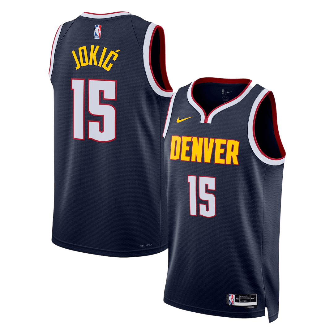 Jokić #15 Denver Nuggets Navy Swingman NBA Jersey - Icon Edition - bestsoccerstore