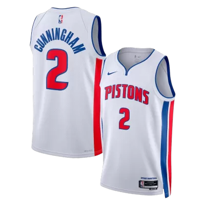 Cunningham #2 Detroit Pistons White Swingman NBA Jersey - Association Edition - bestsoccerstore