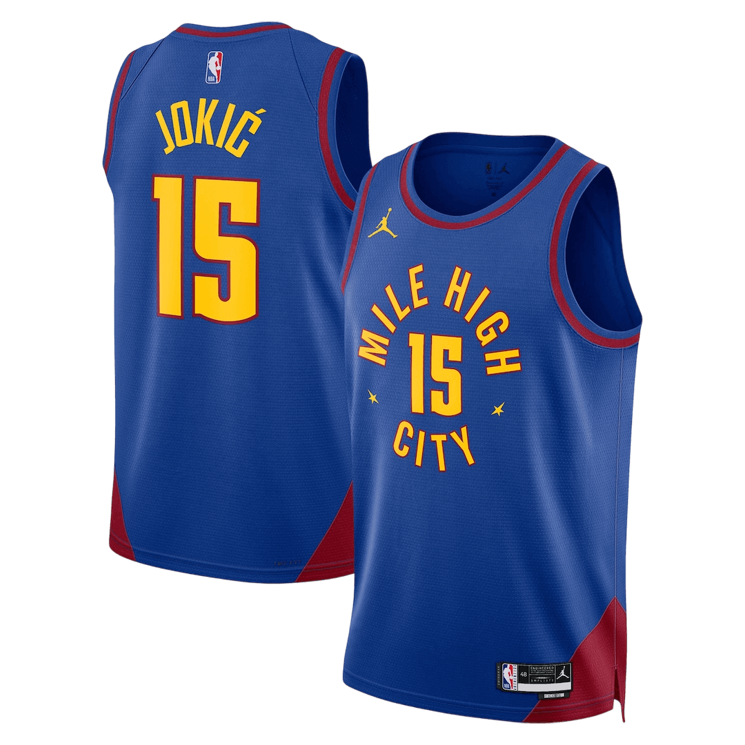 Jokić #15 Denver Nuggets Blue Swingman NBA Jersey - Statement Edition - bestsoccerstore