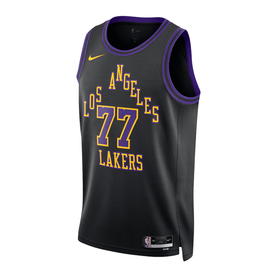 Dončić #77 Los Angeles Lakers 2025/26 Black Swingman NBA Jersey - City Edition - bestsoccerstore