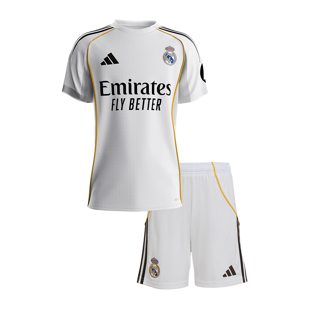 Kids Real Madrid Home Custom Soccer Kits 2025/26 - bestsoccerstore