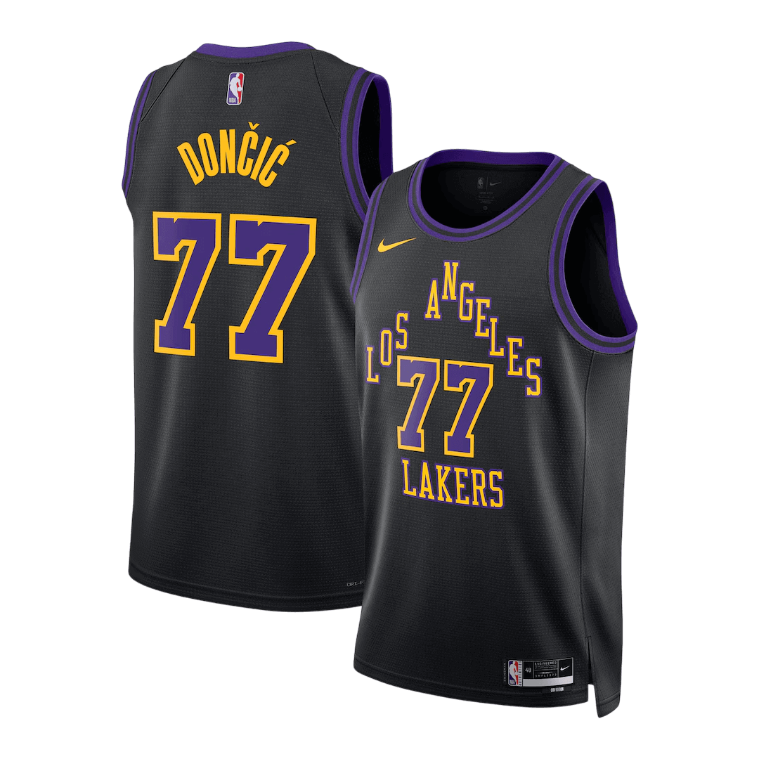 Dončić #77 Los Angeles Lakers 2025/26 Black Swingman NBA Jersey - City Edition - bestsoccerstore