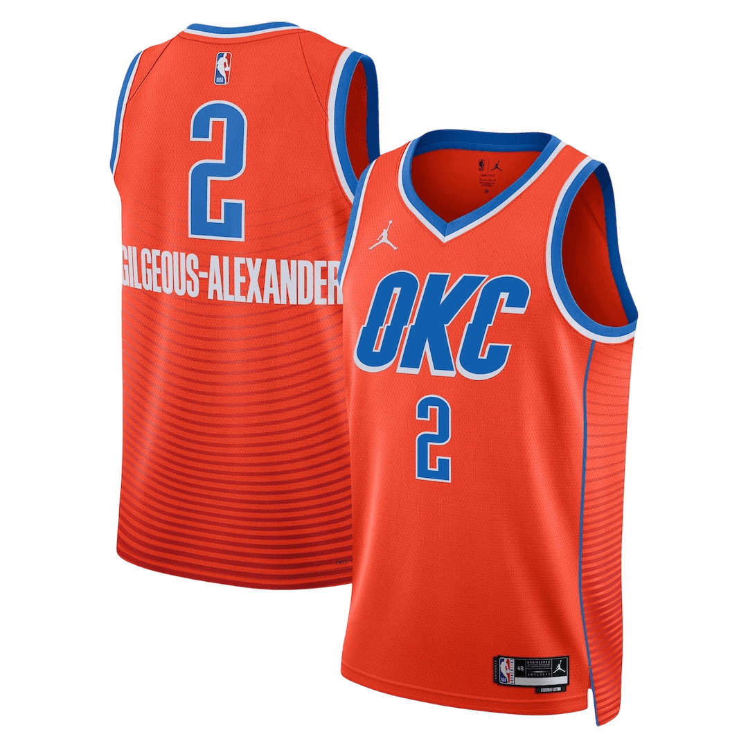 Gilgeous-Alexander #2 Oklahoma City Thunder Red Swingman NBA Jersey - Statement Edition - bestsoccerstore