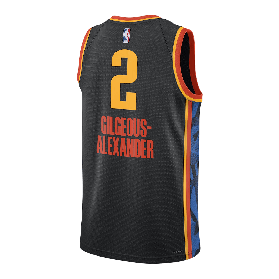 Gilgeous-Alexander #2 Oklahoma City Thunder Black Swingman NBA Jersey - City Edition - bestsoccerstore