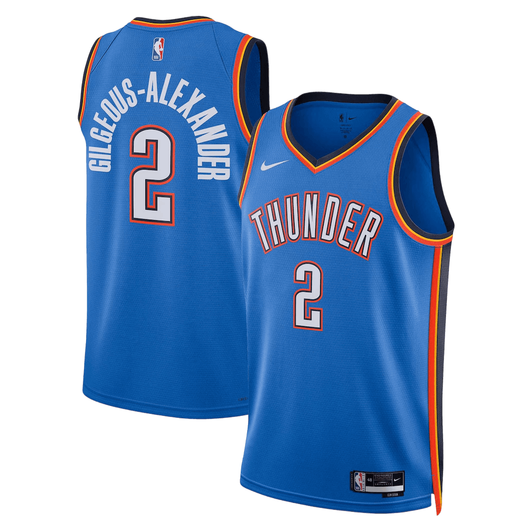 Gilgeous-Alexander #2 Oklahoma City Thunder Blue Swingman NBA Jersey - Icon Edition - bestsoccerstore