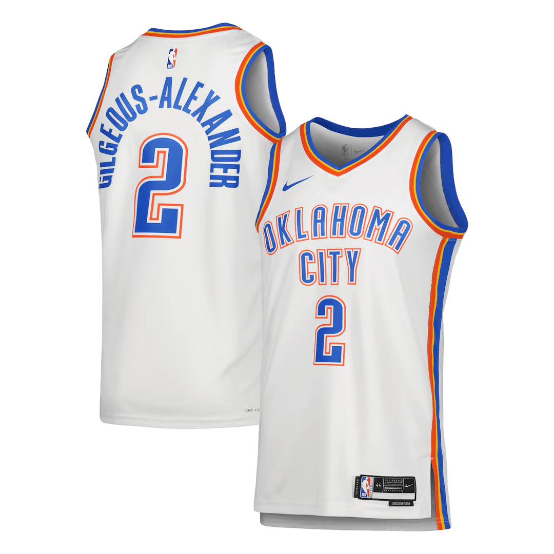 Gilgeous-Alexander #2 Oklahoma City Thunder White Swingman NBA Jersey - Association Edition - bestsoccerstore