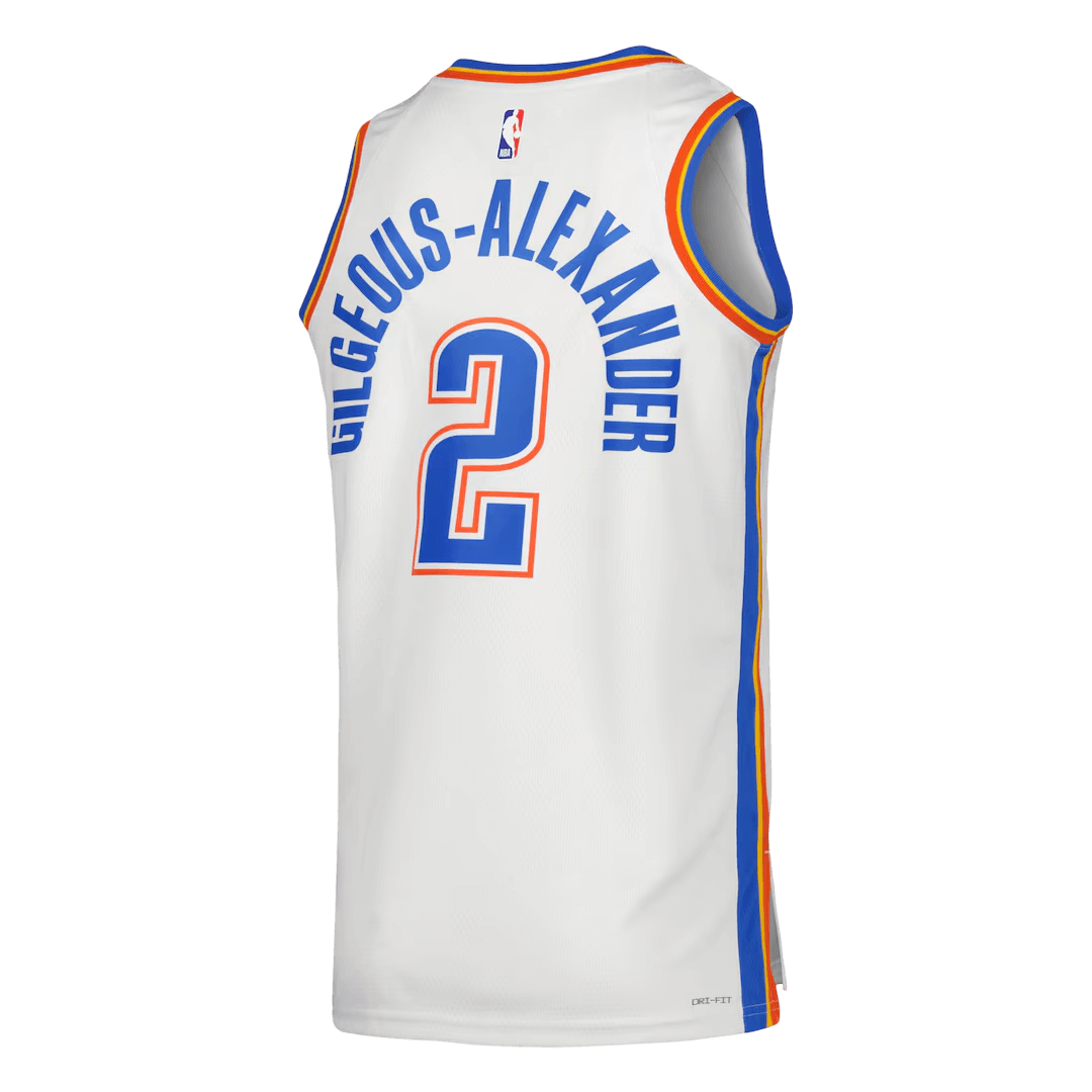 Gilgeous-Alexander #2 Oklahoma City Thunder White Swingman NBA Jersey - Association Edition - bestsoccerstore
