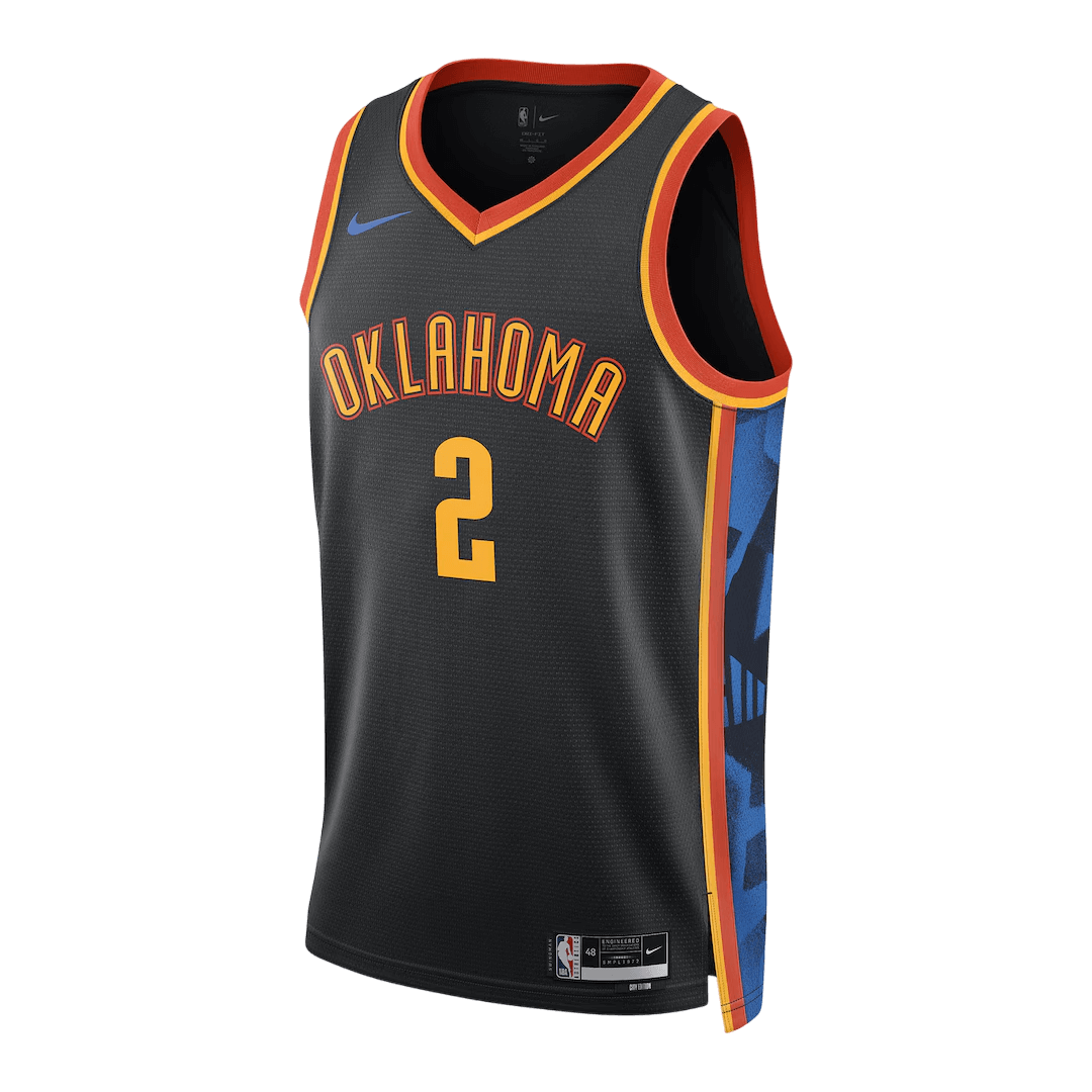 Gilgeous-Alexander #2 Oklahoma City Thunder Black Swingman NBA Jersey - City Edition - bestsoccerstore
