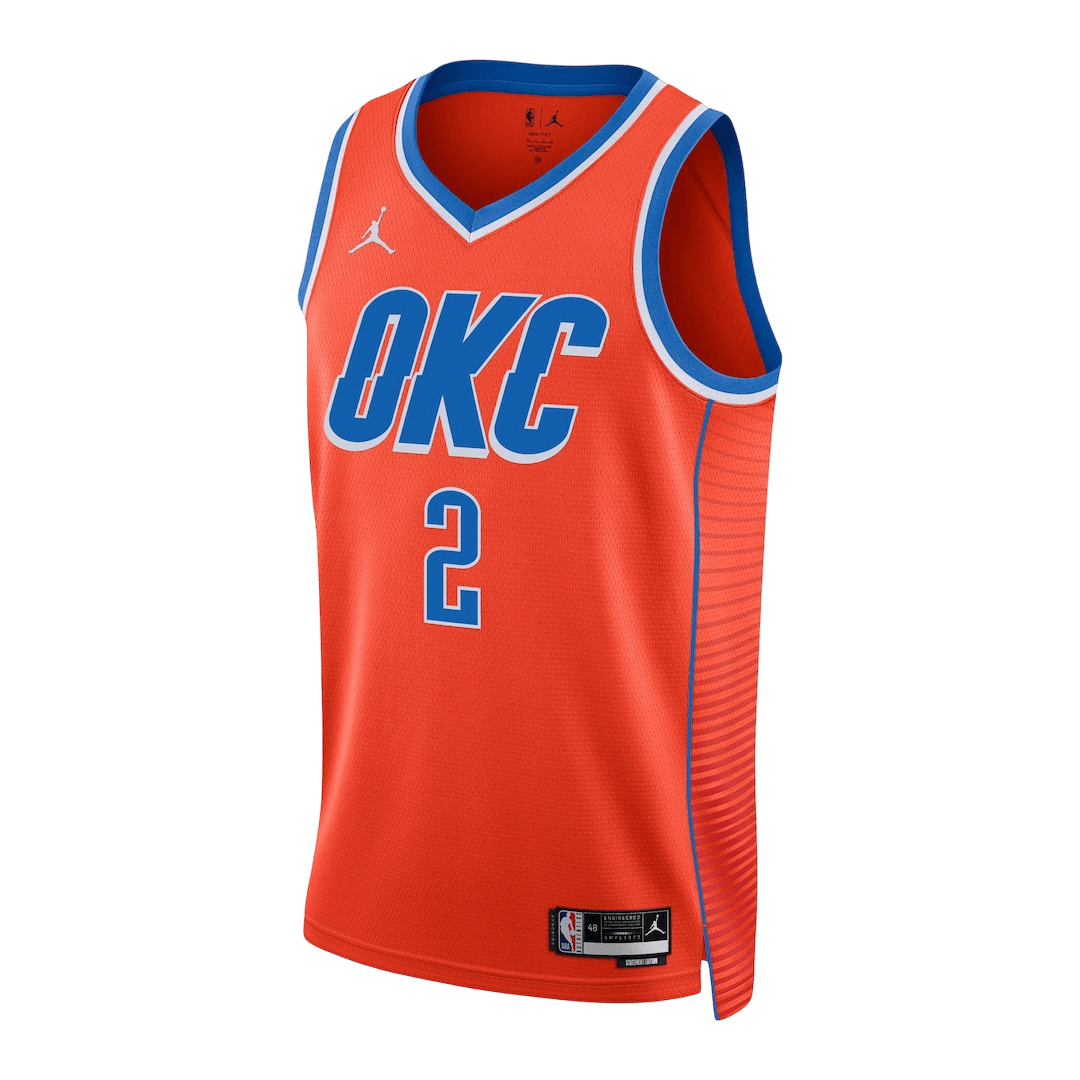 Gilgeous-Alexander #2 Oklahoma City Thunder Red Swingman NBA Jersey - Statement Edition - bestsoccerstore