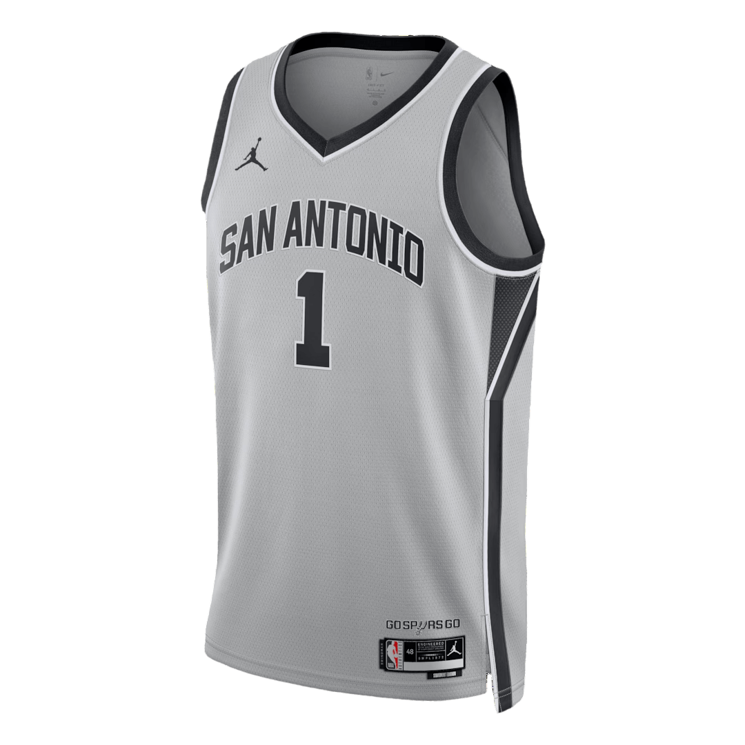 Wembanyama #1 San Antonio Spurs Gray Swingman NBA Jersey - Statement Edition - bestsoccerstore