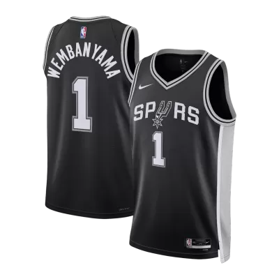 Wembanyama #1 San Antonio Spurs Black Swingman NBA Jersey - Icon Edition - bestsoccerstore