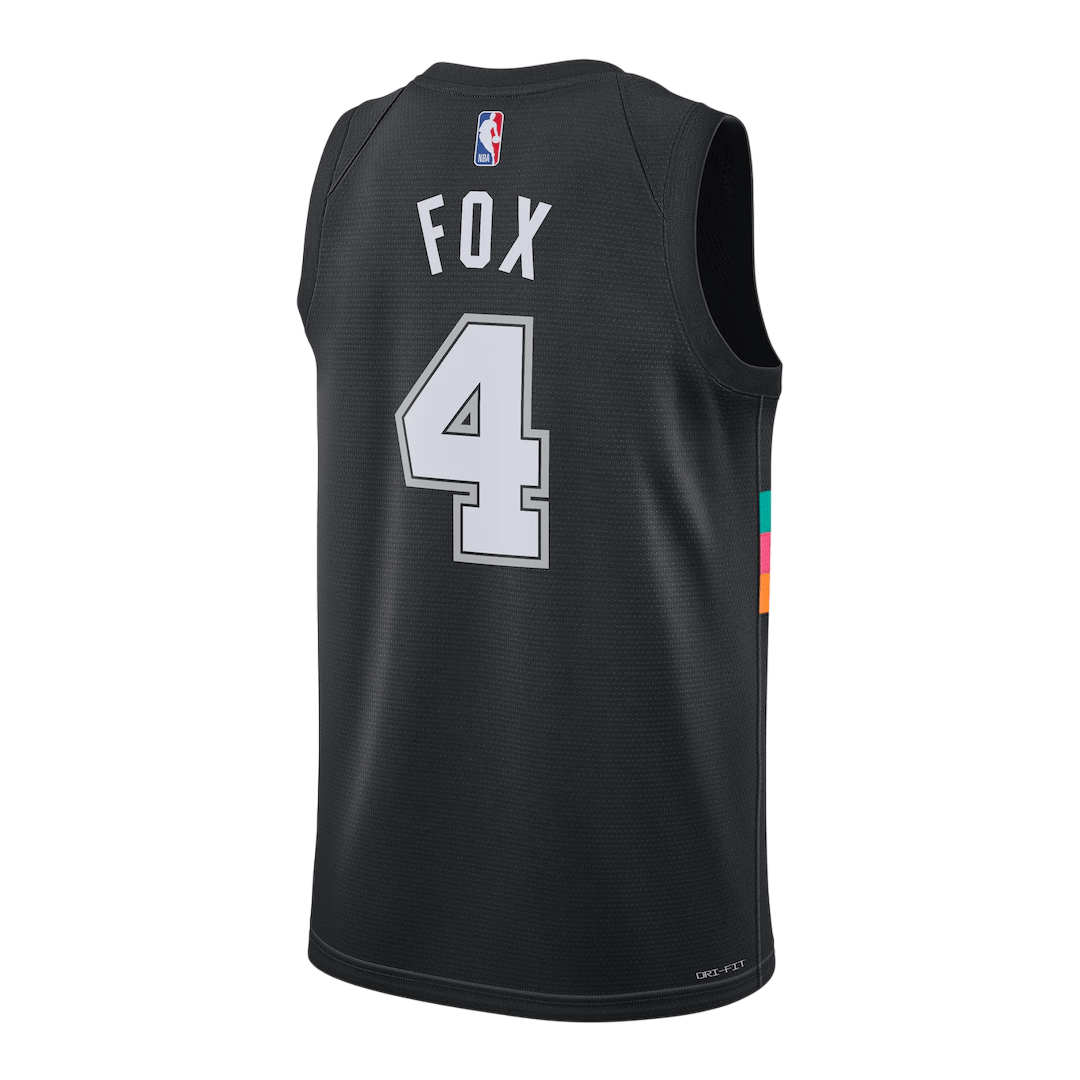 Fox #4 San Antonio Spurs 2025/26 Black Swingman NBA Jersey - City Edition - bestsoccerstore