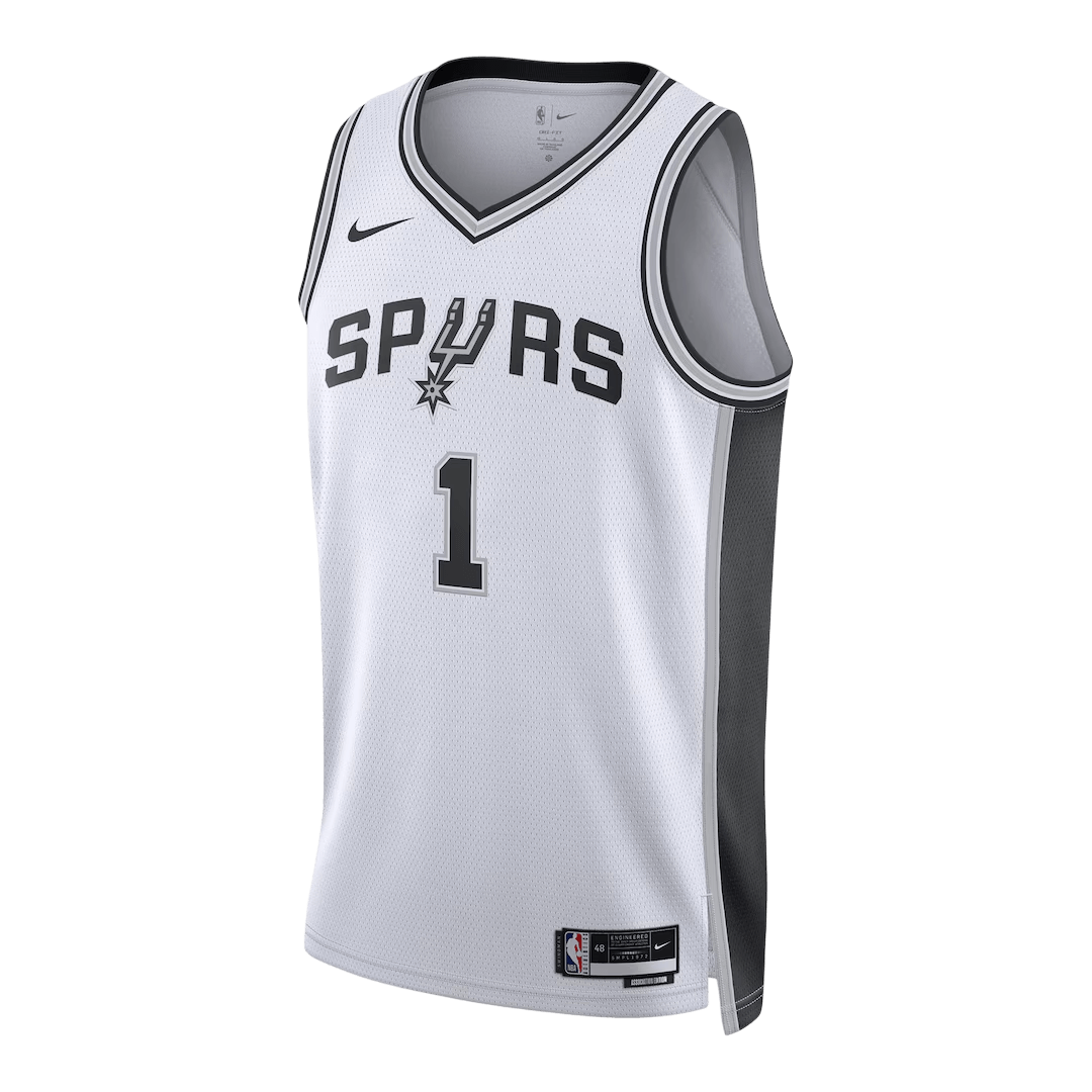Wembanyama #1 San Antonio Spurs White Swingman NBA Jersey - Association Edition - bestsoccerstore