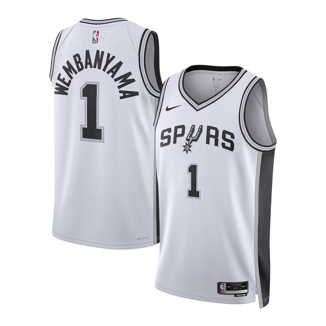 Wembanyama #1 San Antonio Spurs White Swingman NBA Jersey - Association Edition - bestsoccerstore