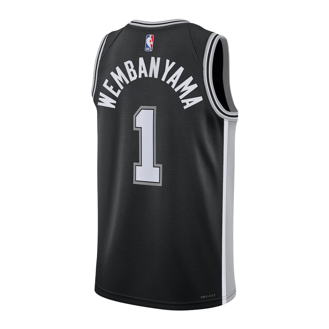 Wembanyama #1 San Antonio Spurs Black Swingman NBA Jersey - Icon Edition - bestsoccerstore