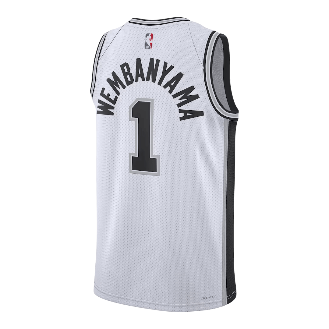 Wembanyama #1 San Antonio Spurs White Swingman NBA Jersey - Association Edition - bestsoccerstore