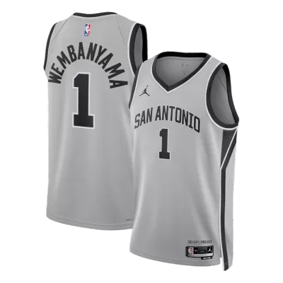 Wembanyama #1 San Antonio Spurs Gray Swingman NBA Jersey - Statement Edition - bestsoccerstore