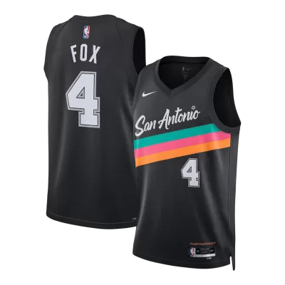 Fox #4 San Antonio Spurs 2025/26 Black Swingman NBA Jersey - City Edition - bestsoccerstore
