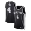 Fox #4 San Antonio Spurs Black Swingman NBA Jersey - Icon Edition - bestsoccerstore