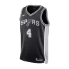 Fox #4 San Antonio Spurs Black Swingman NBA Jersey - Icon Edition - bestsoccerstore