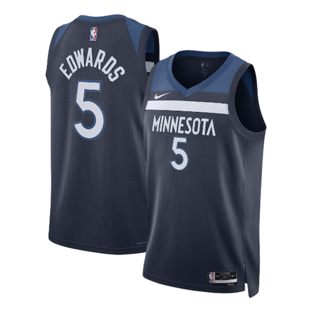 EDWARDS #5 Minnesota Timberwolves Navy Swingman NBA Jersey - Icon Edition - bestsoccerstore