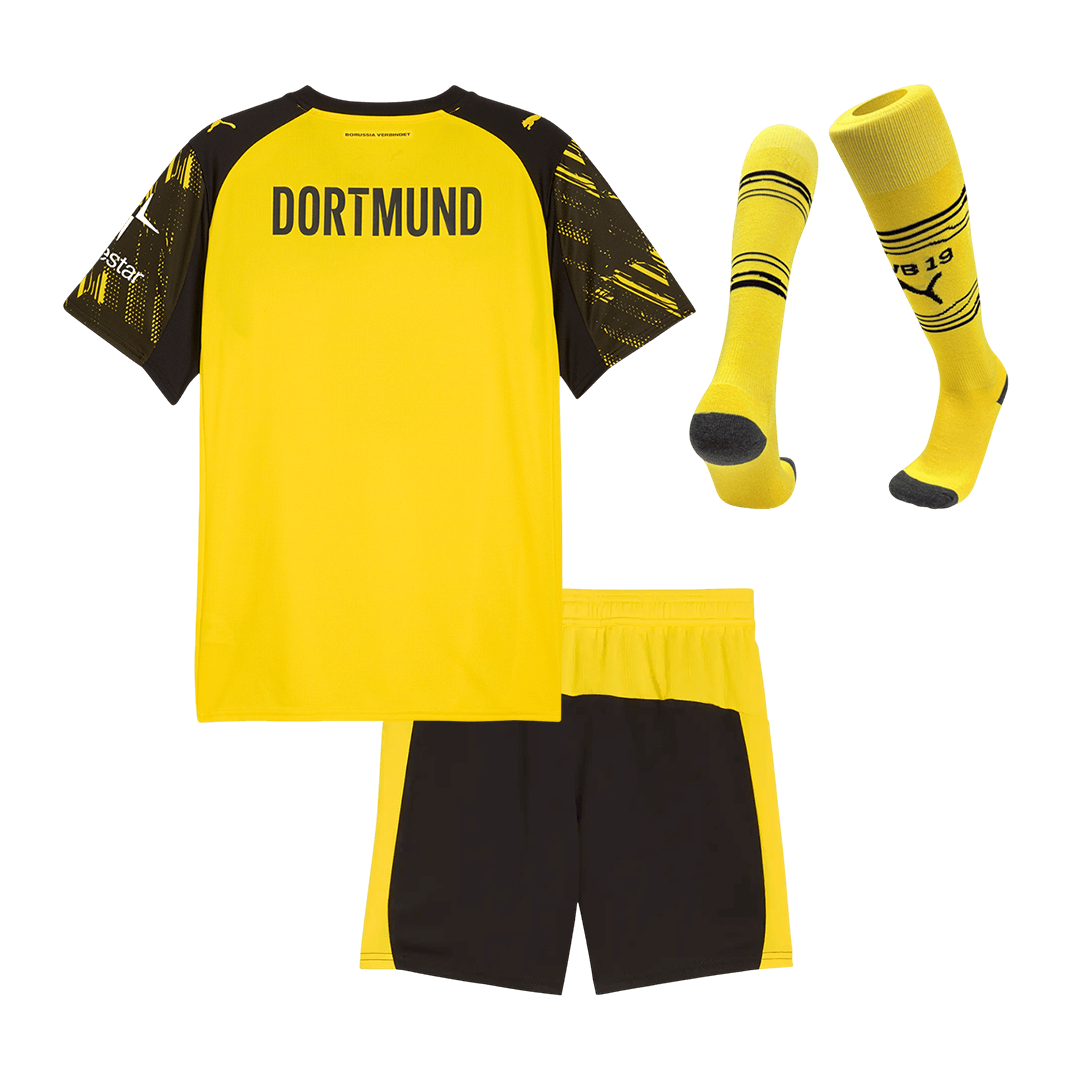 Kids Borussia Dortmund Home Custom Full Soccer Kits 2025/26