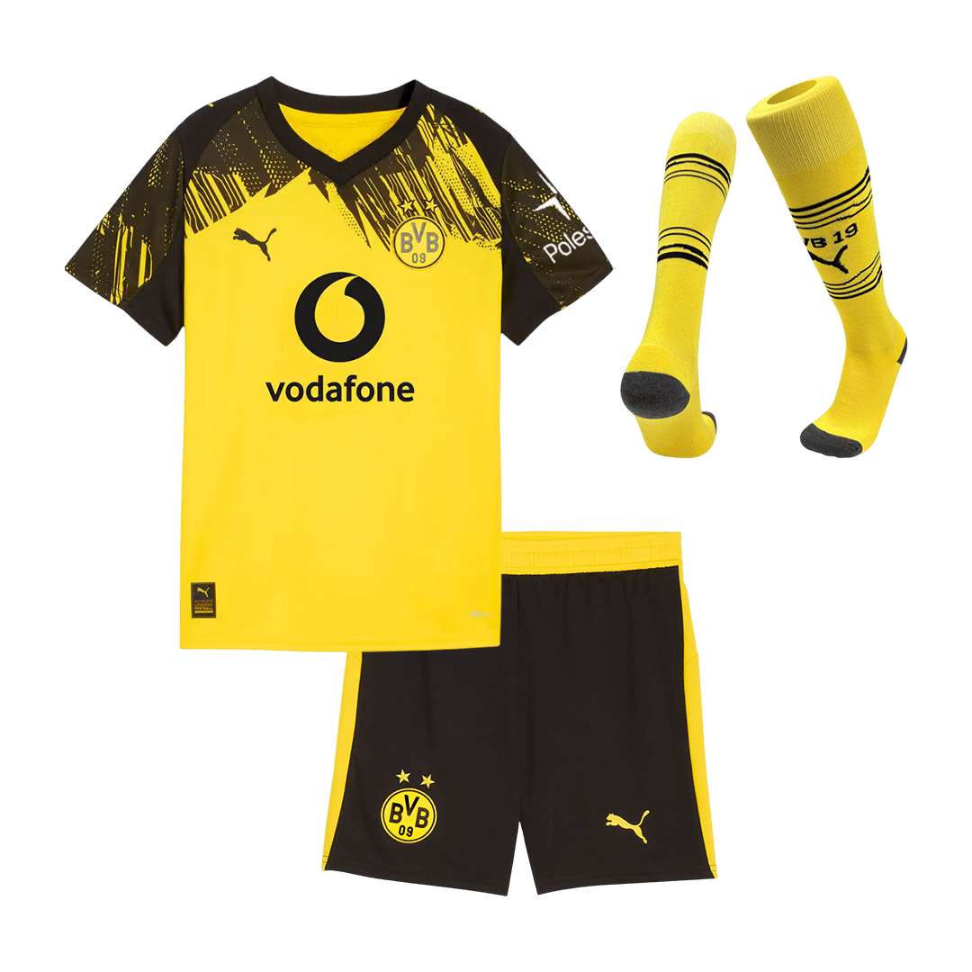 Kids Borussia Dortmund Home Custom Full Soccer Kits 2025/26 - bestsoccerstore