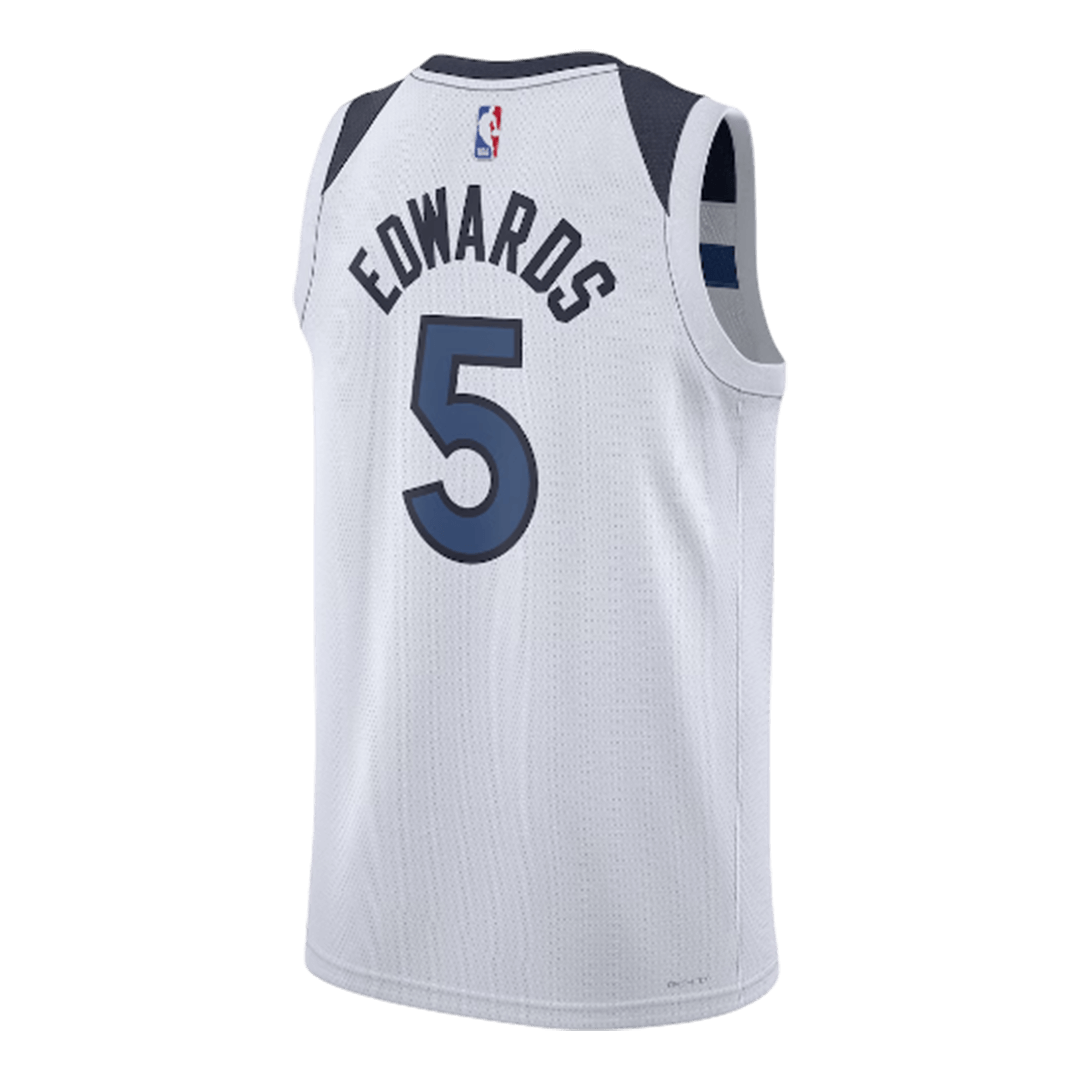 EDWARDS #5 Minnesota Timberwolves White Swingman NBA Jersey - Association Edition - bestsoccerstore