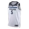 EDWAROS #5 Minnesota Timberwolves 2026 White Swingman NBA Jersey - Association Edition - bestsoccerstore