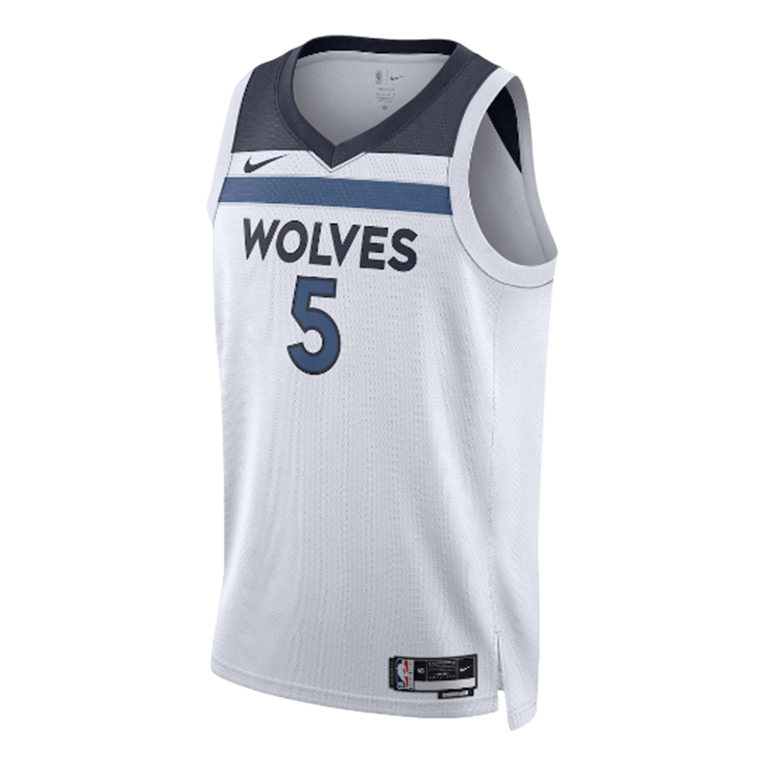 EDWARDS #5 Minnesota Timberwolves White Swingman NBA Jersey - Association Edition - bestsoccerstore