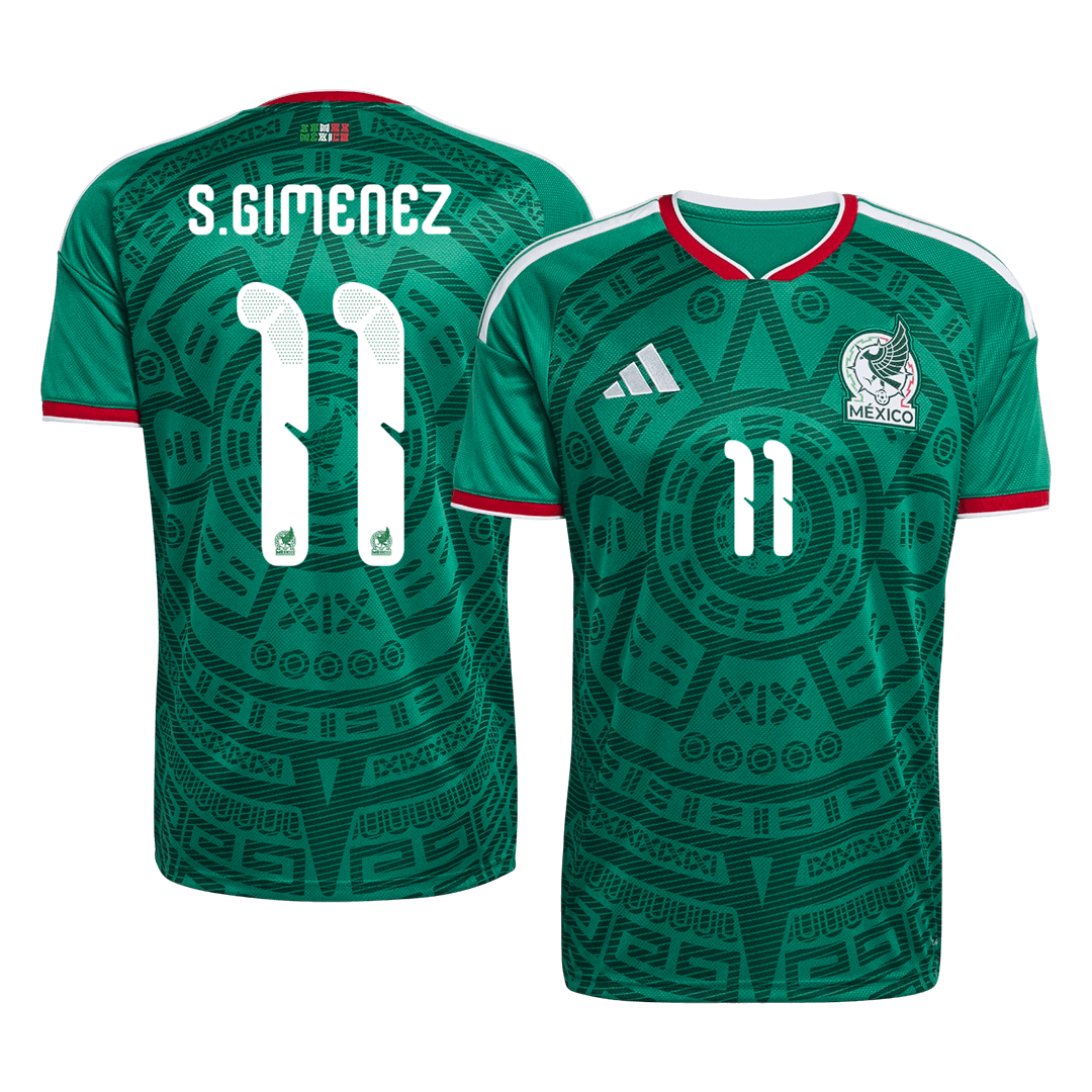 Mexico S.GIMENEZ #11 Soccer Jersey Home Custom Shirt World Cup 2026 - bestsoccerstore