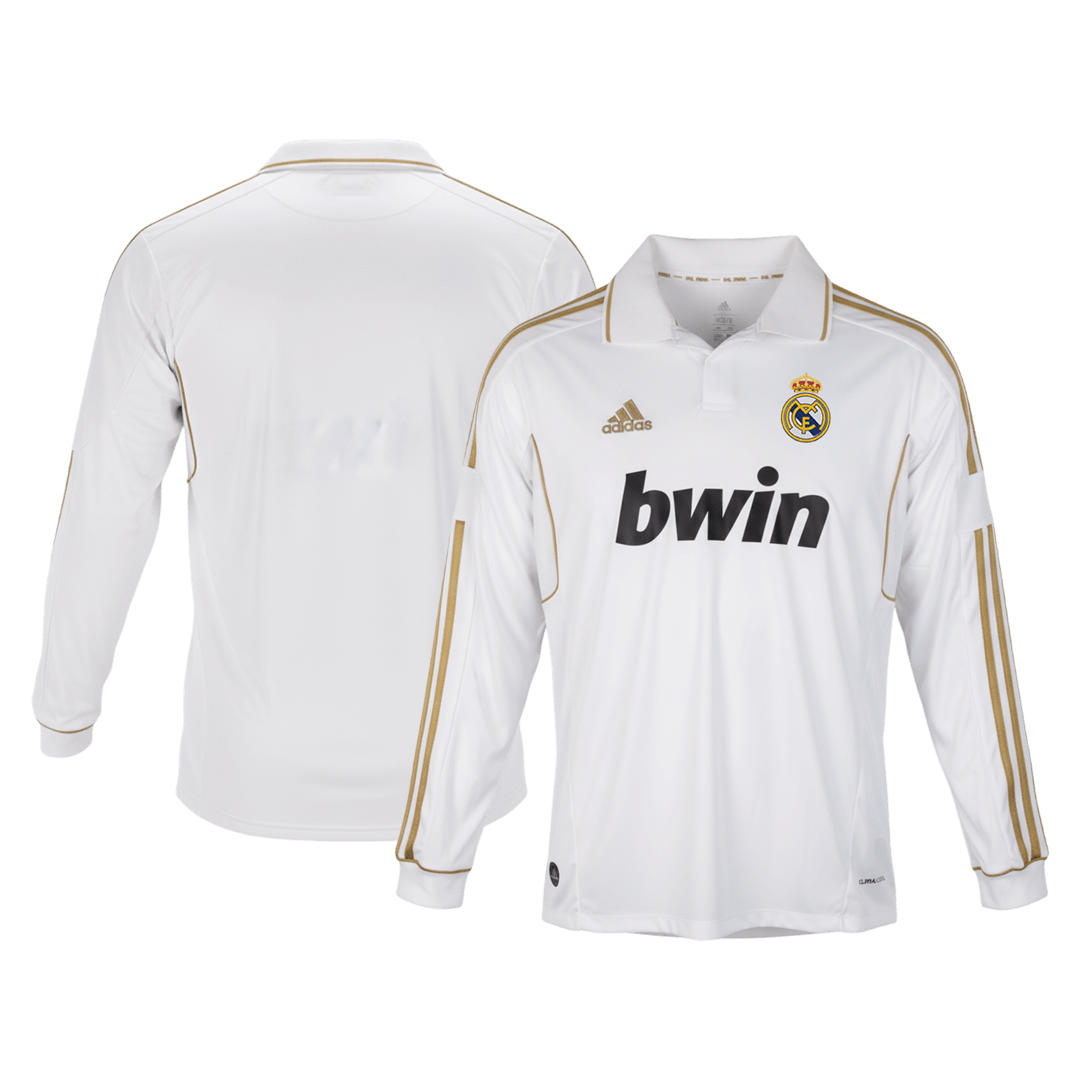 Real Madrid Retro Jersey Home Long Sleeve Soccer Shirt 2011/12 - bestsoccerstore