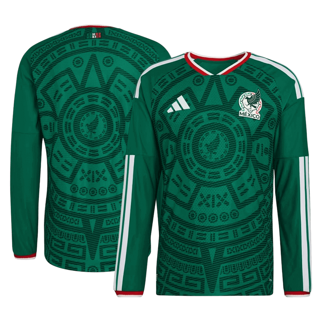 Mexico Home Custom Player Version Long Sleeve Soccer Jersey World Cup 2026