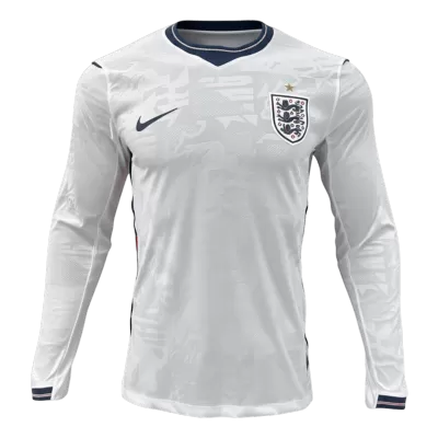 England Home Player Version Long Sleeve Soccer Jersey World Cup 2026 - bestsoccerstore