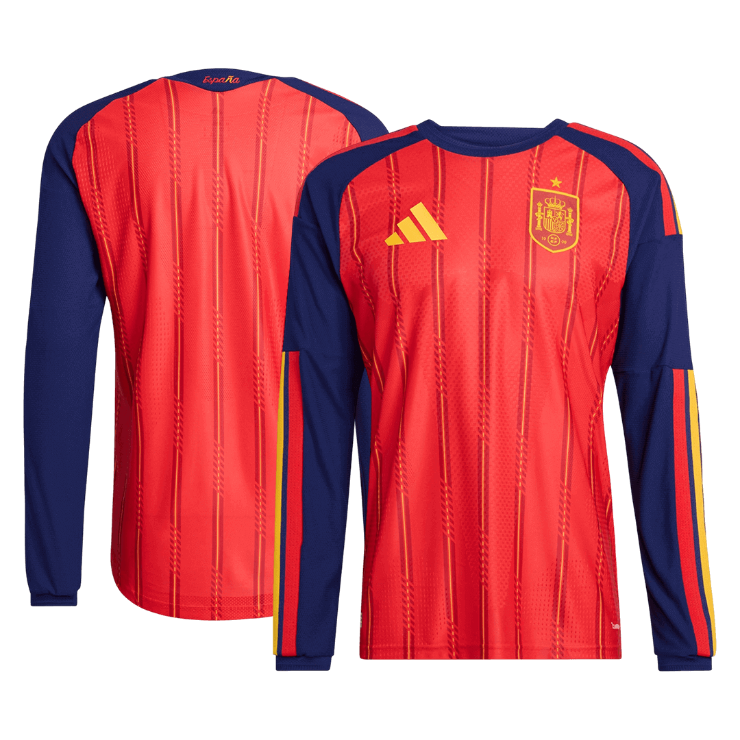 Spain Home Custom Player Version Long Sleeve Soccer Jersey World Cup 2026