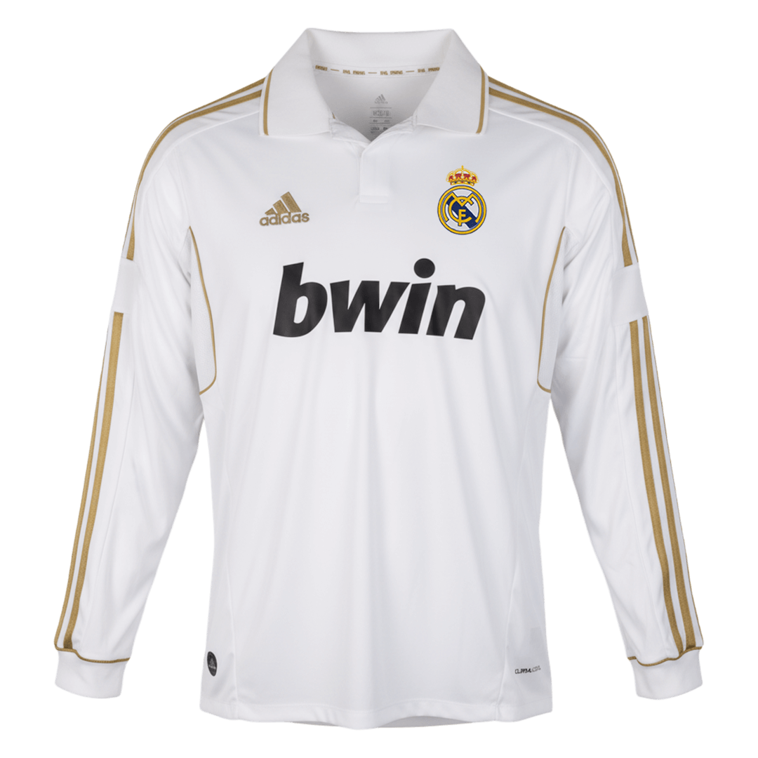 Real Madrid Retro Jersey Home Long Sleeve Soccer Shirt 2011/12 - bestsoccerstore