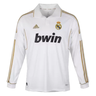 Real Madrid Retro Jersey Home Long Sleeve Soccer Shirt 2011/12 - bestsoccerstore