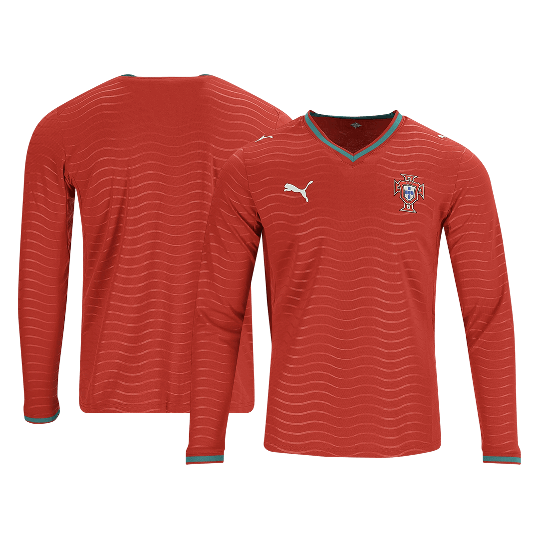 Portugal Home Player Version Long Sleeve Soccer Jersey World Cup 2026