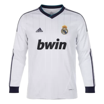 Real Madrid Retro Jersey Home Long Sleeve Soccer Shirt 2012/13 - bestsoccerstore