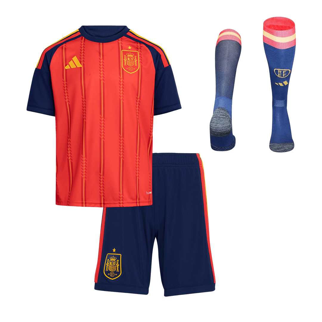 Kids Spain Home Custom Full Soccer Kits World Cup 2026 - bestsoccerstore