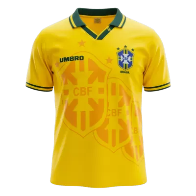 Brazil Retro Jersey Home Long Sleeve Soccer Shirt 1994 - bestsoccerstore