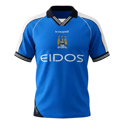 Manchester City 1999/01 Retro Jersey Home Soccer Shirt - bestsoccerstore