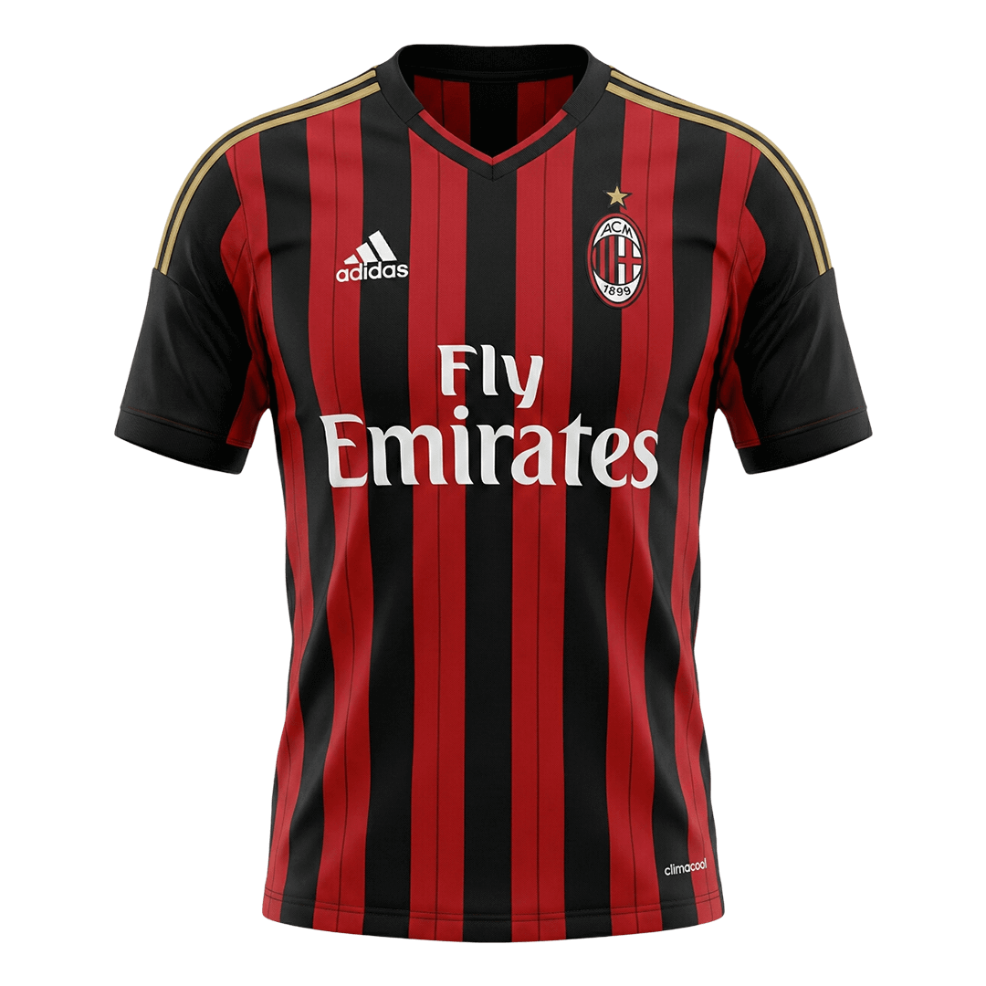 AC Milan 2013/14 Retro Jersey Home Soccer Shirt - bestsoccerstore