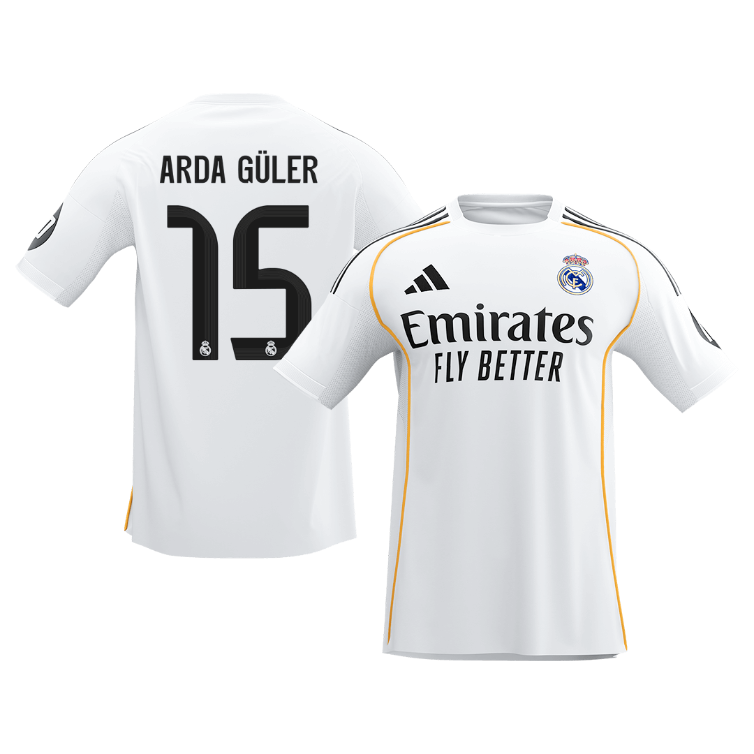 Real Madrid ARDA GÜLER #15 Soccer Jersey Home Custom Shirt 2025/26 - bestsoccerstore