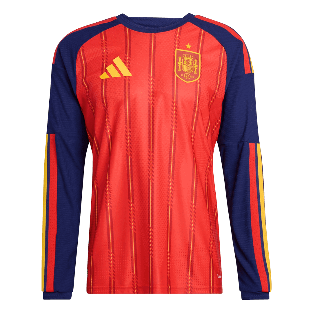 Spain Home Custom Player Version Long Sleeve Soccer Jersey World Cup 2026 - bestsoccerstore