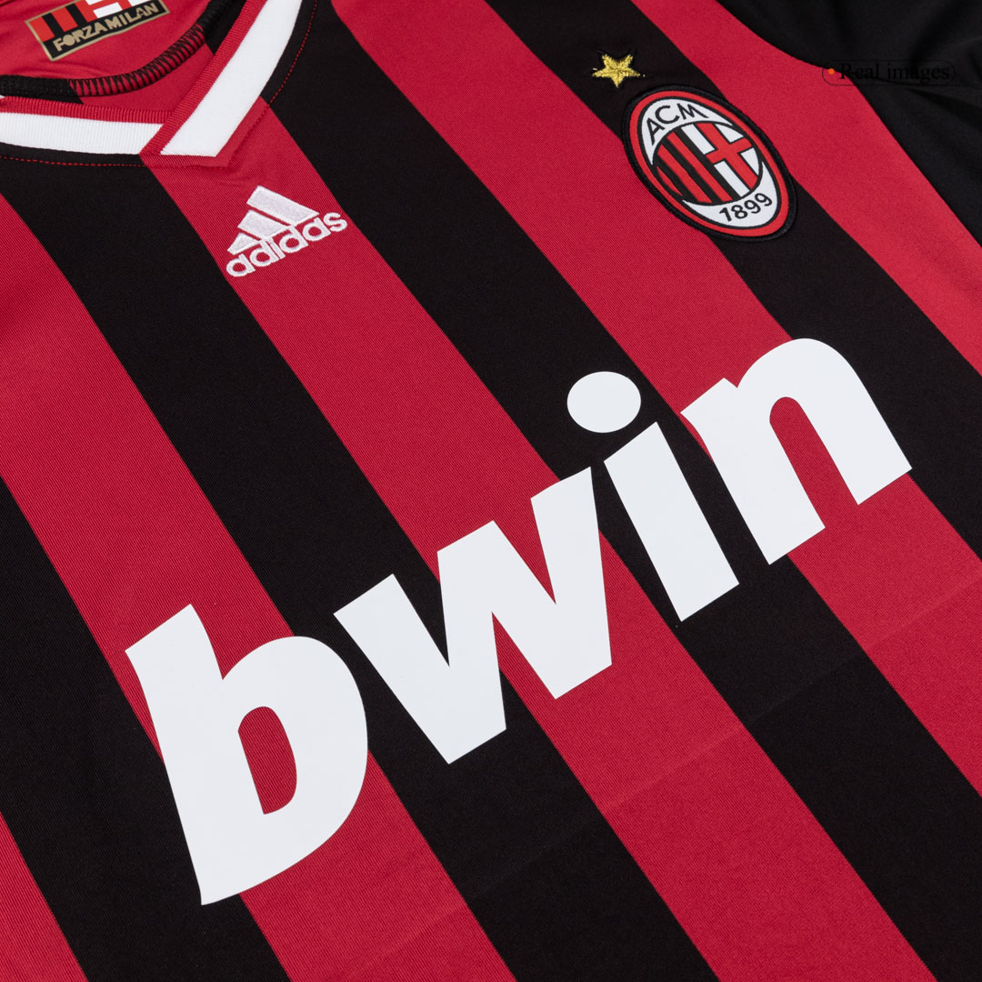 AC Milan 2009/10 Retro Jersey Home Soccer Shirt - bestsoccerstore
